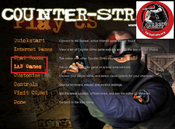 Chọn "LAN Game" để tiếp tục.